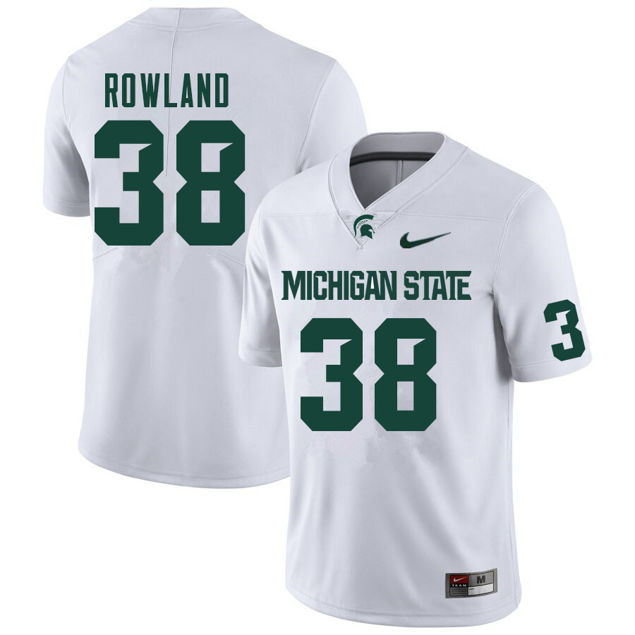 Men #38 Spencer Rowland Michigan State Spartans College Football Jerseys Sale-White